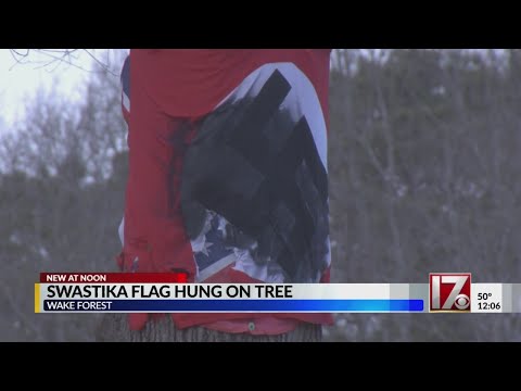 Swastika Flag Hung On Tree Near Wakefield Community