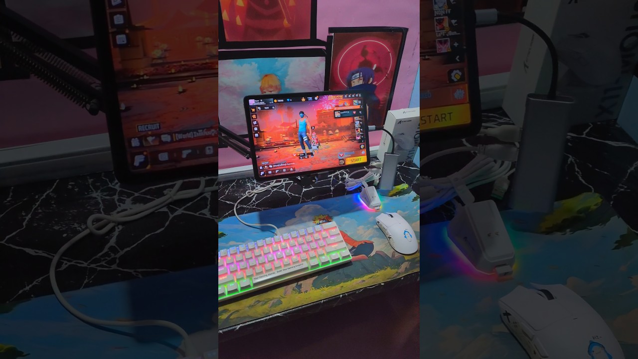 Pc❌mini mobile setup ✅Free Fire Gaming Keyboard|⌨️🖱📱Mix Pro Geek Gamer 
