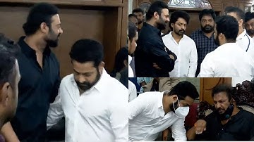 Jr Ntr And Prabhas Visuals @ Krishnam Raju House | Films Adda