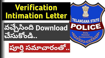 TS Police Certificate Verification Intimation Latter || TSLPRB latest update