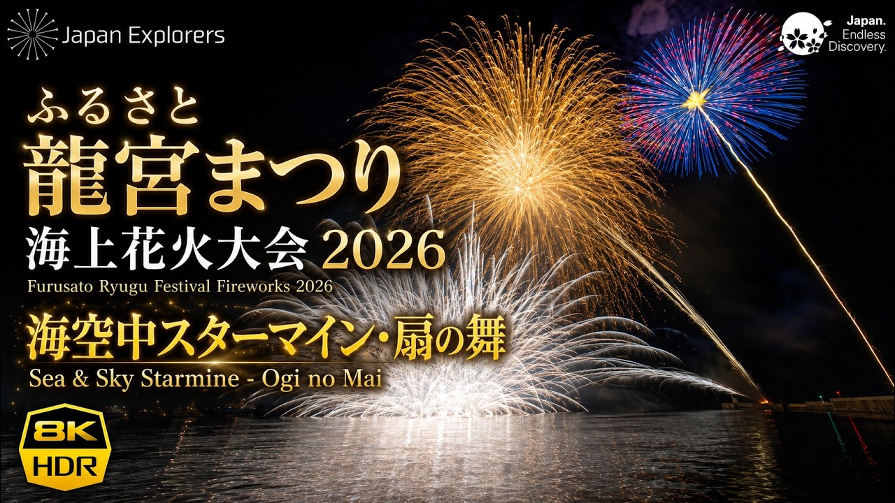 ふるさと龍宮まつり海上花火大会 2026｜海空中スターマイン・扇の舞 8K60pHDR
