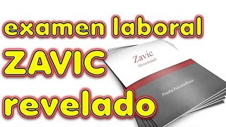 ZAVIC examen laboral revelado PRUEBA PSICOMETRICA SECRETOS REVELADOS