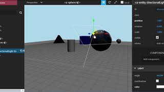 Moving directional light with A-Frame Visual Inspector