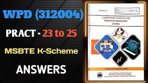 Web Page Designing || 2nd Sem || Solutions #msbte #solution #labmanual #diploma