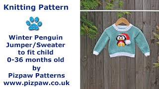 Winter Penguin Jumper (27) Knitting pattern by Pizpaw Patterns