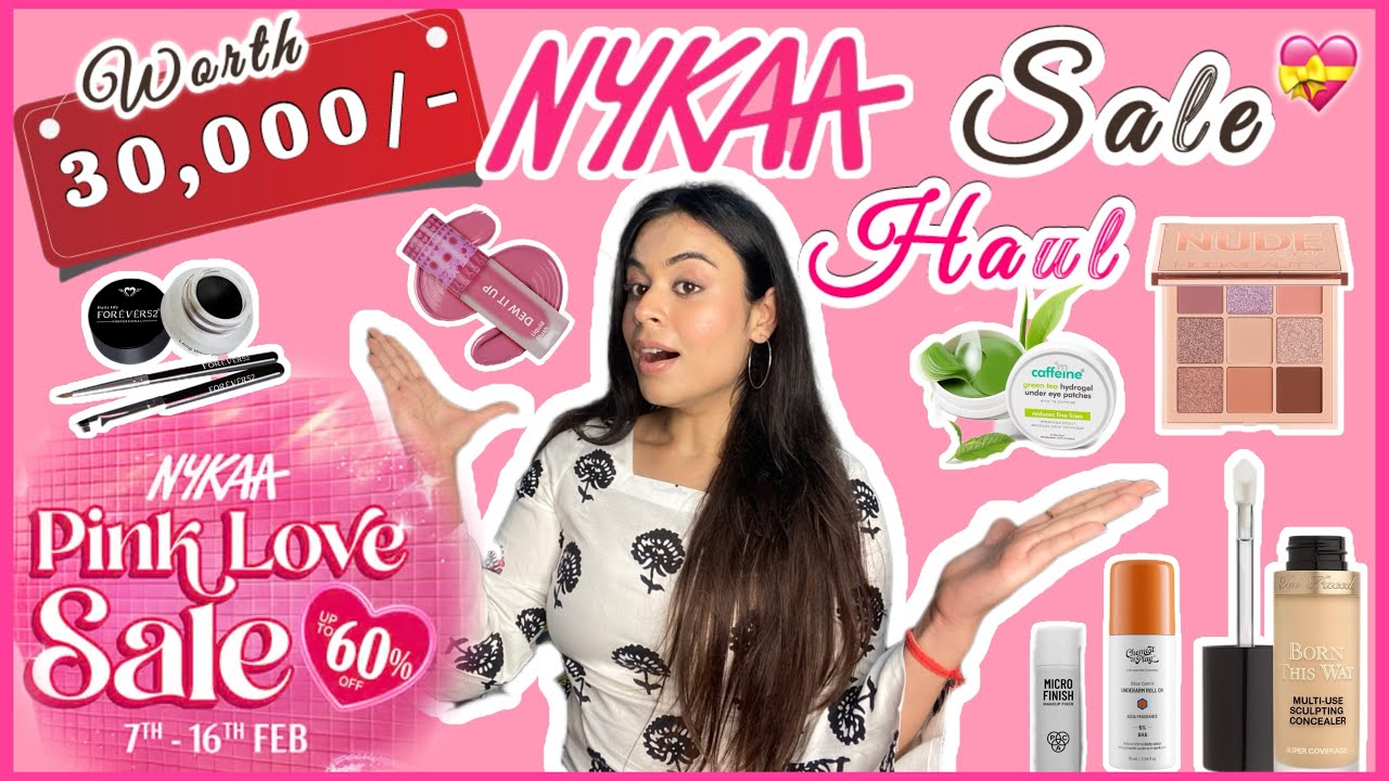 I Spend ₹30,000 on Nykaa😱| Pink Love Sale💕 | 60% Off😍| Makeup, Skincare 