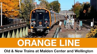 MBTA 'the T' - Old and New Orange Line trains at Malden Center and Wellington - 11/4/21 screenshot 5