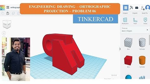 Engineering Drawing | Orthographic Projection 6 | Tinkercad | Learn with nikhil