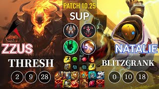 ASP Zzus Thresh vs Natalie Blitzcrank Sup - KR Patch 10.25