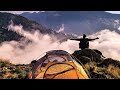 Solo Tent Camping in the Mountain of Clouds with My Dogs / ASMR comfortable and relaxing sound