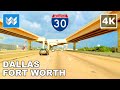 [4K] Driving: Forth Worth to Dallas in Texas USA via I-30 Highway Eastbound
