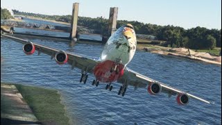 The extraordinary appearance of a Boeing 747 as it lands at Rotterdam airport