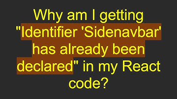 Why am I getting "Identifier 