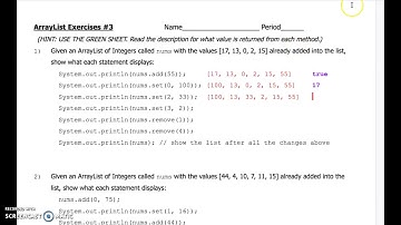 ArrayList Exercise #3