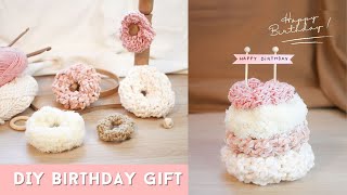 DIY Birthday Gift for Girl (that she can actually use) - How to make a CUTE scrunchies CAKE