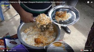 200 Plates Finished in Half an Hour | Cheapest Roadside Unlimited Biryani #Streetfood