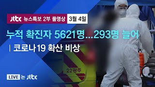 [코로나19 확산 비상] 누적 확진자 5621명…293명 늘어 - 3월 4일 (수) 뉴스특보 2부 풀영상 / JTBC News