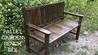 Paletten bank yapımı / Making bench from pallets / Banco de palets / Outdoor sofa diy / Garden bench