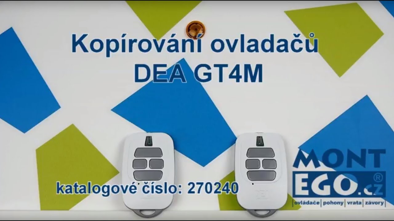 Programmation de la télécommande DEA GT2M ou DEA GT4M 