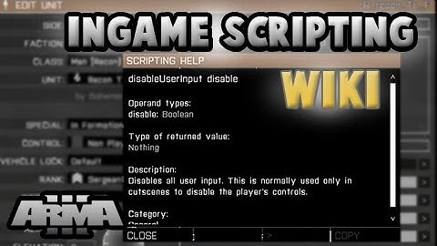 In-Game Scripting Wiki | ArmA 3
