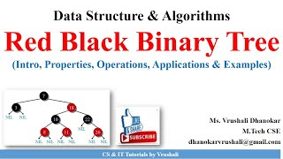 DSA 1.41 Red Black Tree in Data Structure with Example | Properties | Operations