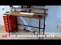 How to Make a DIY Industrial Pipe Desk - Woodworking