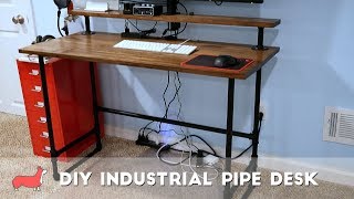 How to Make a DIY Industrial Pipe Desk  Woodworking