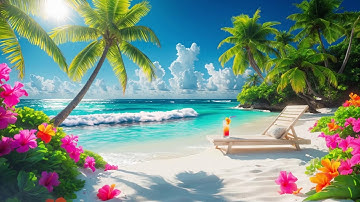 Tranquil Seaside Cafe Jazz Escape with Hammock | Gentle Jazz Melody & Ocean View For Deep Relaxation