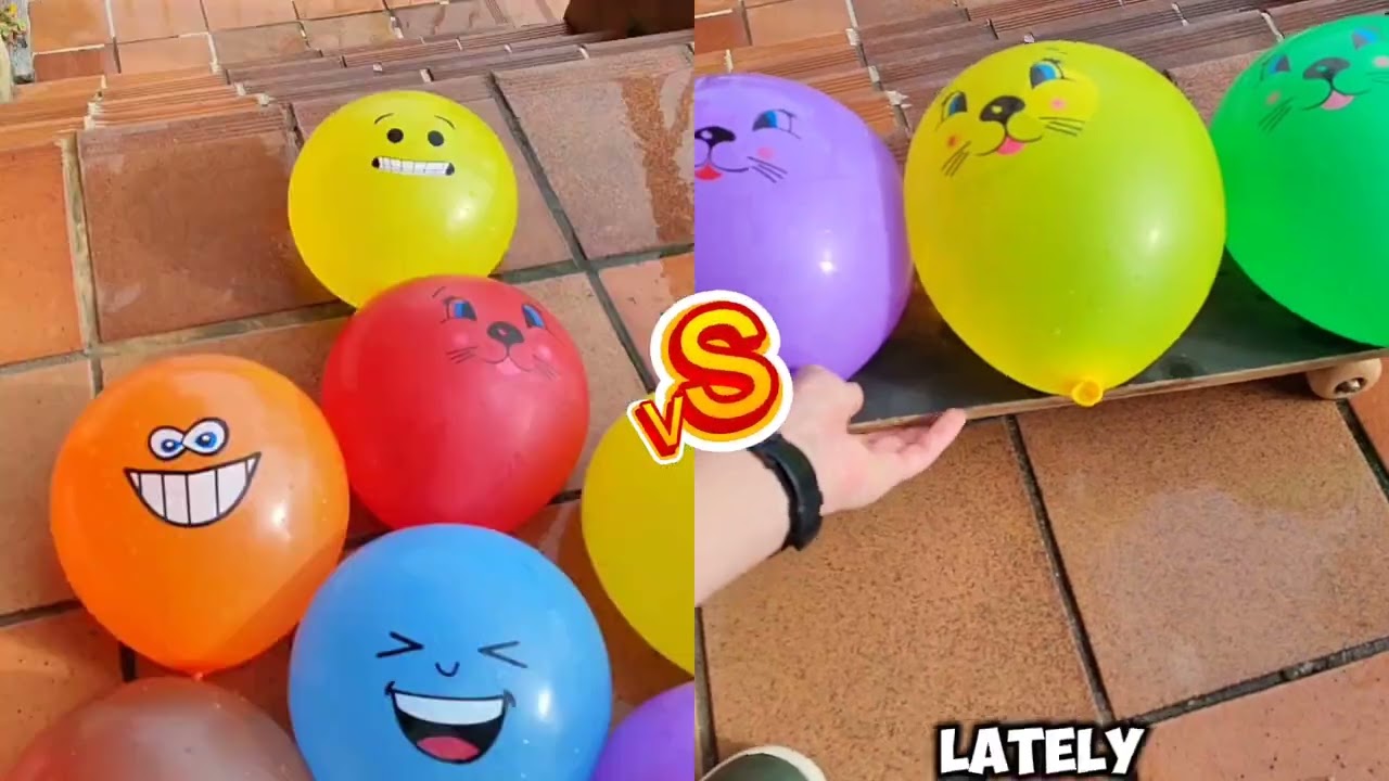 Water Balloons Rolling Down Stairs and Bursting! 💦🎈 Satisfying Fun!
