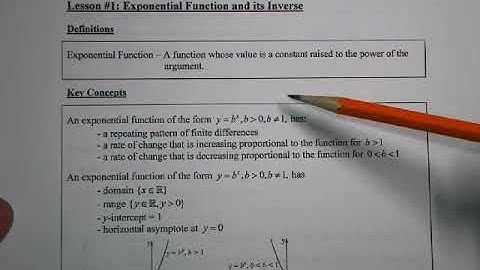 Advanced Functions - Exponential Function and Its Inverse