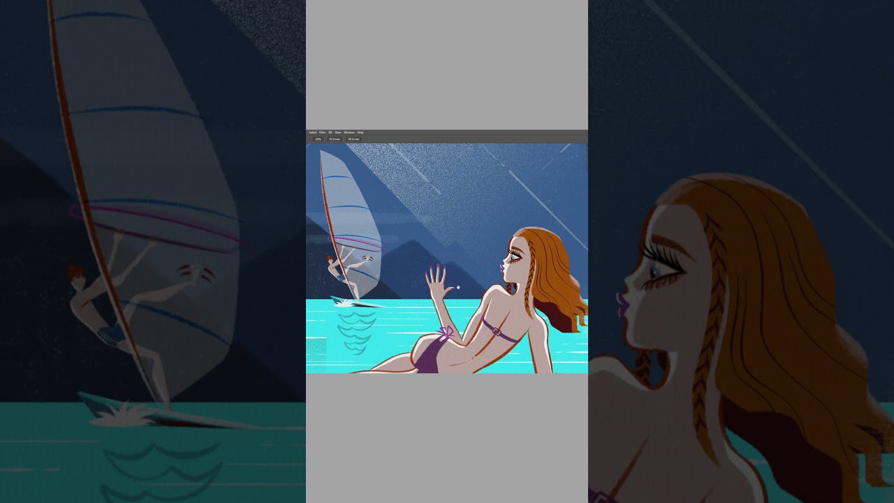 How to create gradient with airbrush stipple effect in Photoshop 