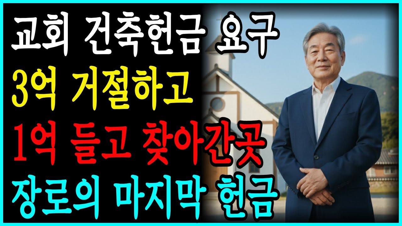 [간증사연] 교회 건축헌금 삼억 거절하고 시골교회 일억 드린 장로님의 고백 ㅣ교회사연ㅣ그의영광안에거하라ㅣ