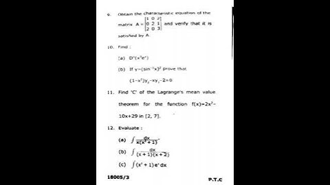 BCA( I sem)-Mathematics- I (2023) Question paper #CCSU