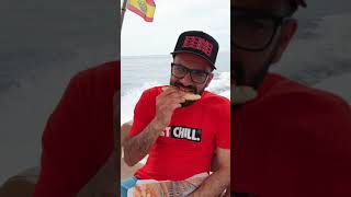 موكبانغ بيتزا اسبانية بنص البحر Pizza Mukbang On a Boat #Shorts