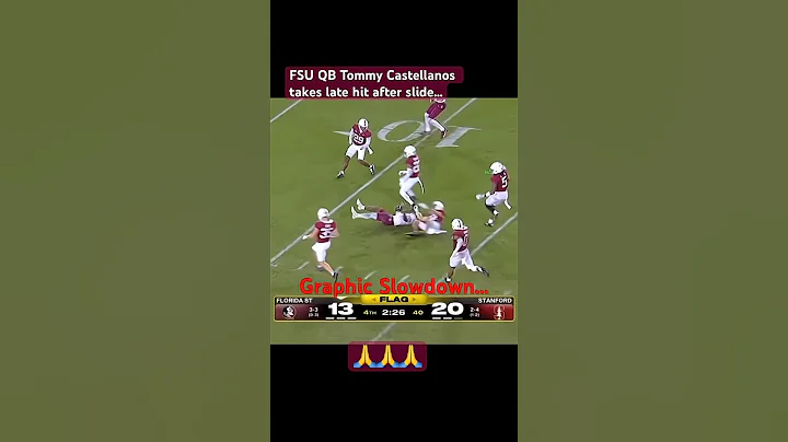 Warning graphic content 🚨FSU Tommy Castellanos knocked out #football  #youtubeshorts