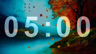5 Minute FALL LEAVES Timer, RELAXING MUSIC DREAMY Beautiful Autumn