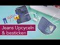 Nastja lernt sticken #2: Upcycling Jeans Lama Tasche sticken & nähen