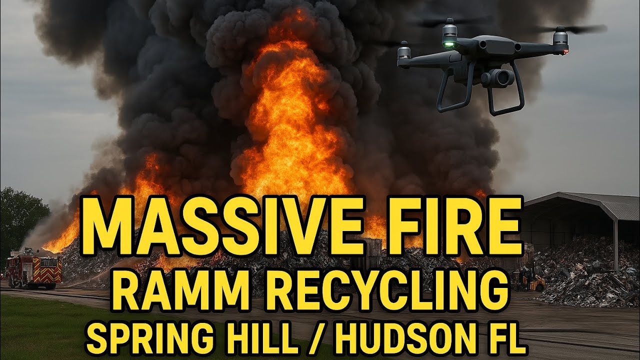 Massive Fire Breaks out at RAMM Recycling center Spring Hill/Hudson, FL ...