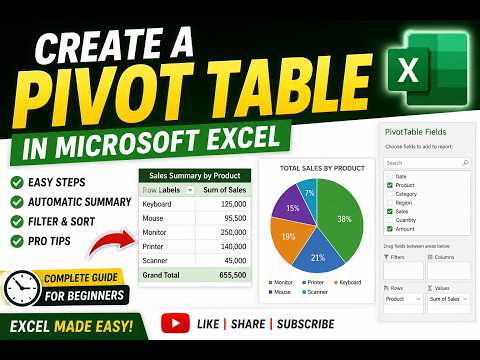 MS Excel - Pivot Table Example Tutorials