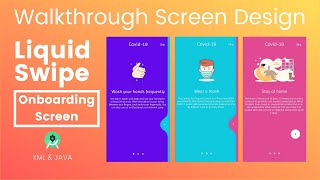 Covid-19 Walkthrough Screen Design | Liquid Swipe Onboarding Screen | Android Studio screenshot 4