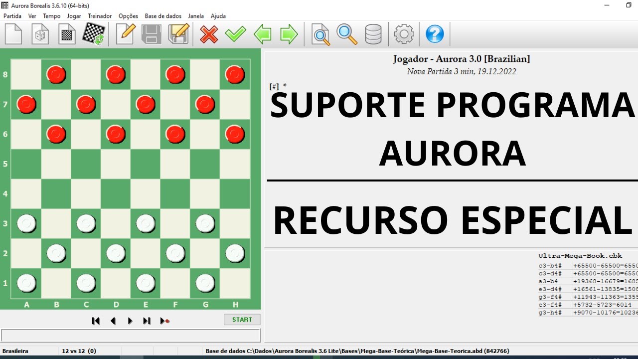 Jogo de Damas: Estudo Aberturas Base de Livros Programa Aurora 