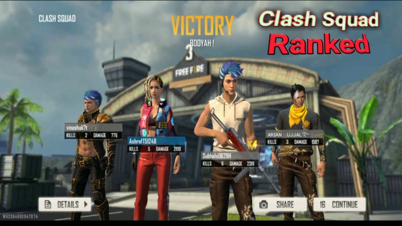 Free Fire Clash squad Ranked Match | victory in clash Squad free fire ...
