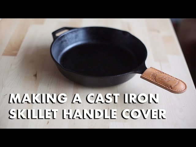 Long Pot Handle Cover. Cast Iron Skillet Leather Handle Grip