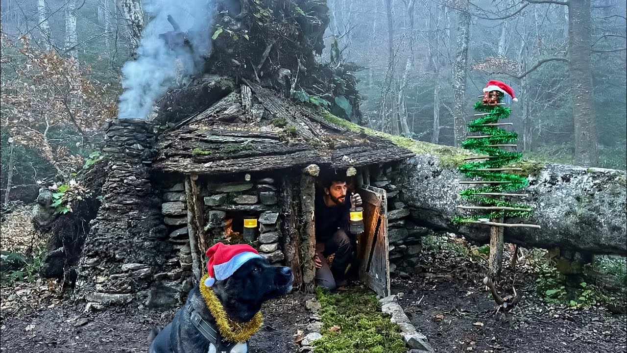 3 DAYS Solo SURVIVAL in the Wilderness; Building Bushcraft Warm Shelter ...