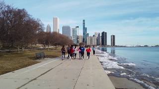 Chicago - Walking on Lakefront Trail by Lake Michigan [4K]