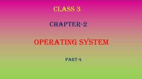 Chapter 2 Part  3 Operating System  Class 3   Computer Science