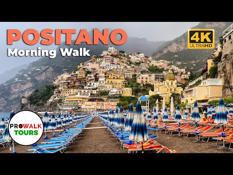 Morning Stroll Around Positano, Italy in Beautiful 4K 60fps - with Captions!