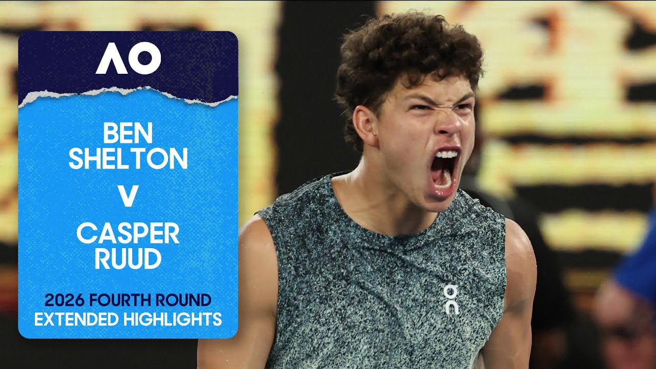 Ben Shelton v Casper Ruud Extended Highlights | Australian Open 2026 Fourth Round