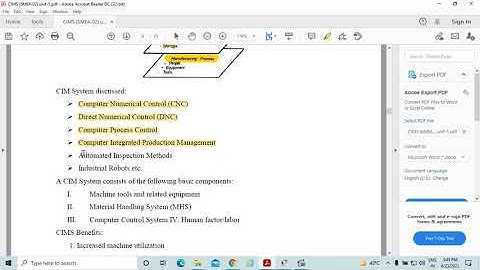 6ME4 02,CIMS, unit 5,Lect  3, computer integrated manufacturing system