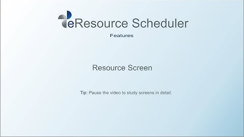 Resource Screen - eResource Scheduler 4.0.1 - Enbraun